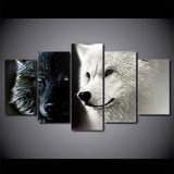Tableau Loup Blanc Et Noir