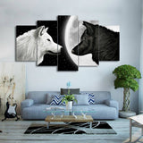 Tableau Loup Noir Et Blanc