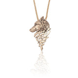 Collier Loup Origami Or