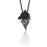 Collier Loup Origami Noir